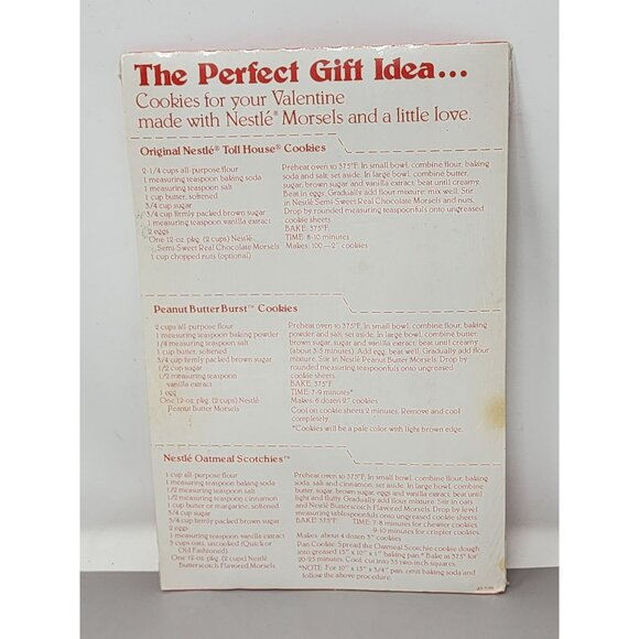 Vintage‎ Nestle Valentines Day Cookie Recipe Card And Bags 1985 NOS - Picture 2 of 4